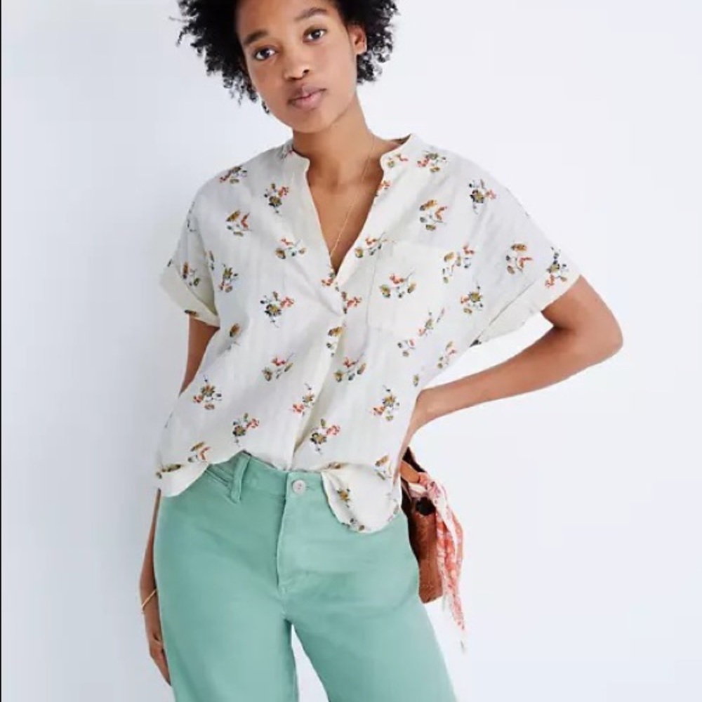 Madewell Marseille Daisies Bower Popover Shirt